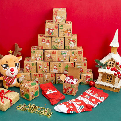 Weihnachtssocken Adventskalender 24 Paar Geschenkboxen Damen Herren