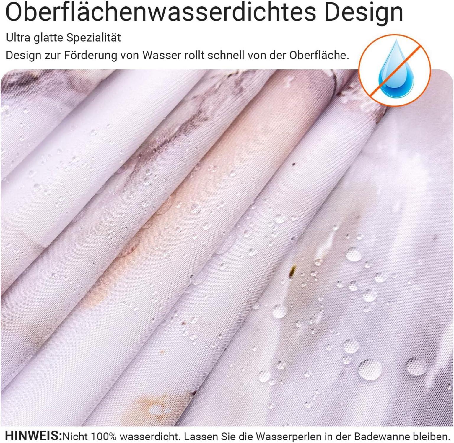 Duschvorhang 240x180 Graugelb Marmor Wasserabweisend