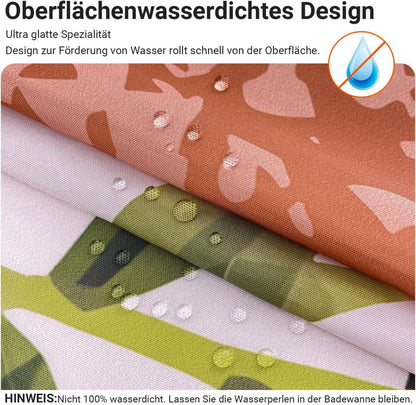 Duschvorhang 180x200cm Abdruck Blätter wasserabweisend