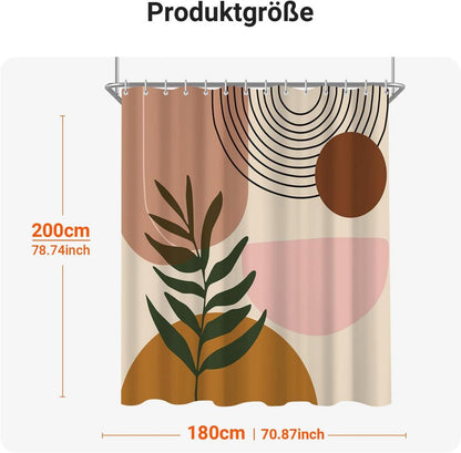 Duschvorhang Blätter 180x200cm Antischimmel beschwert Wasserabweisend