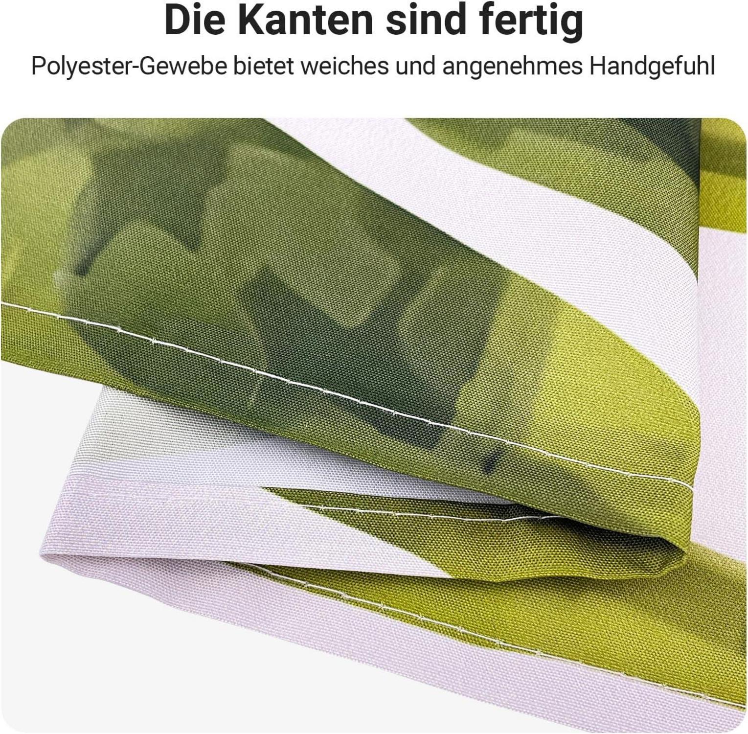 Lerores Duschvorhang Blätter Muster 240x200cm Wasserabweisend Anti-Schimmel