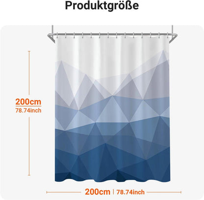 Duschvorhang 200x200 cm Geometrischer Verlauf Wasserdicht Polyester