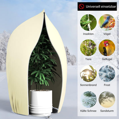 Winterschutz für Pflanzen 2er Set mit Reißverschluss und Zugband