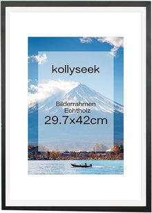 Bilderrahmen A3 Echtholz Acrylglas Kieferholz FotorahmenSchwarz