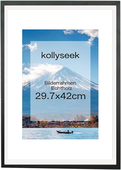 Bilderrahmen A3 Echtholz Acrylglas Kieferholz FotorahmenSchwarz