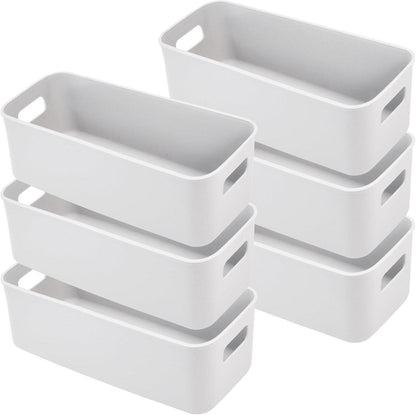 Aufbewahrungsbox Kunststoff 30cm 6er Set Grau Organizer Körbe