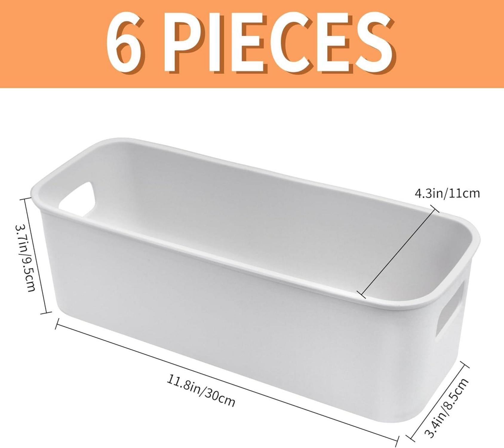 Kunststoff Aufbewahrungsbox 30cm 6er Set Grau - Organizer