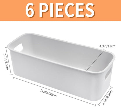 Kunststoff Aufbewahrungsbox 30cm 6er Set Grau - Organizer