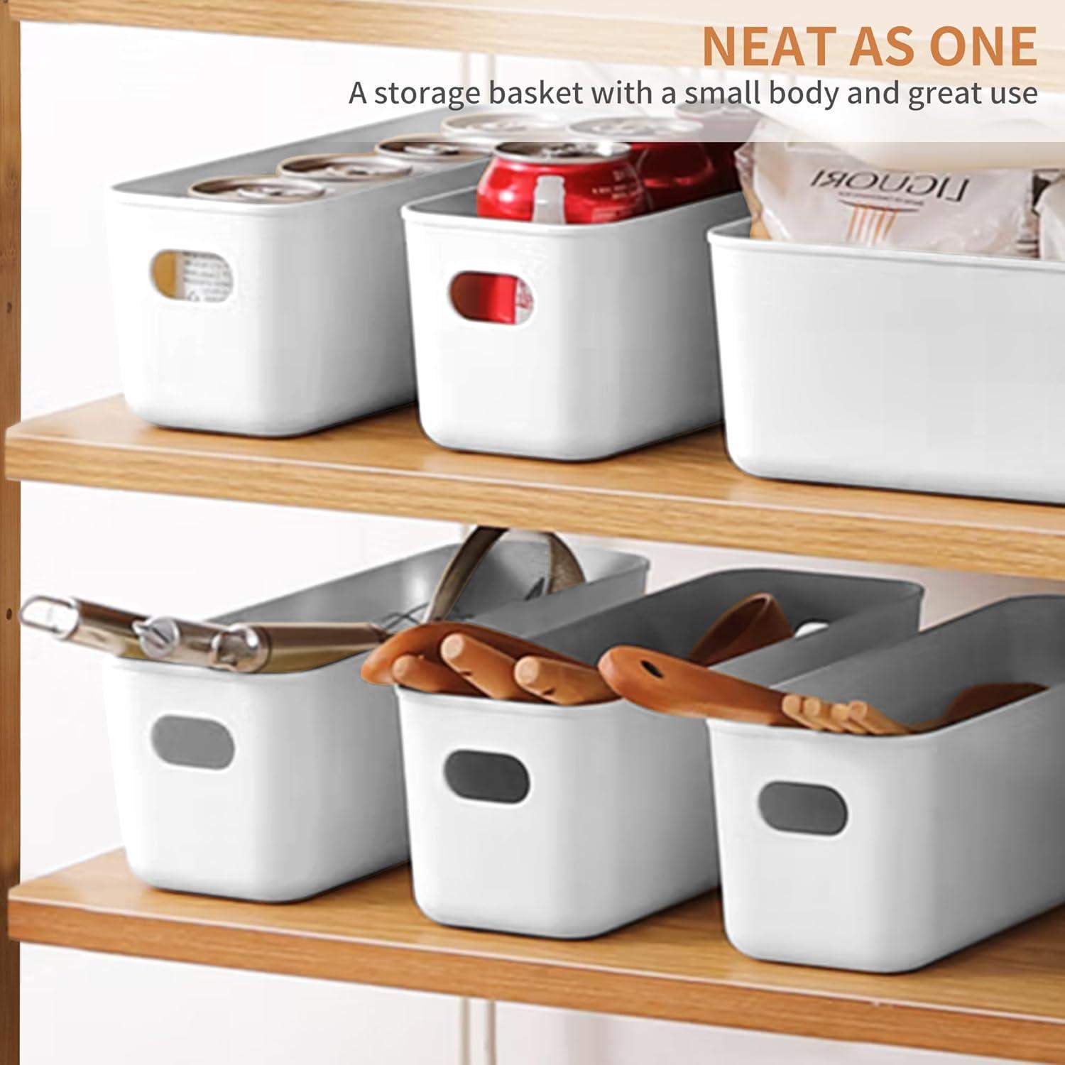 Aufbewahrungsbox Kunststoff 30cm 6er Set Grau Organizer Körbe