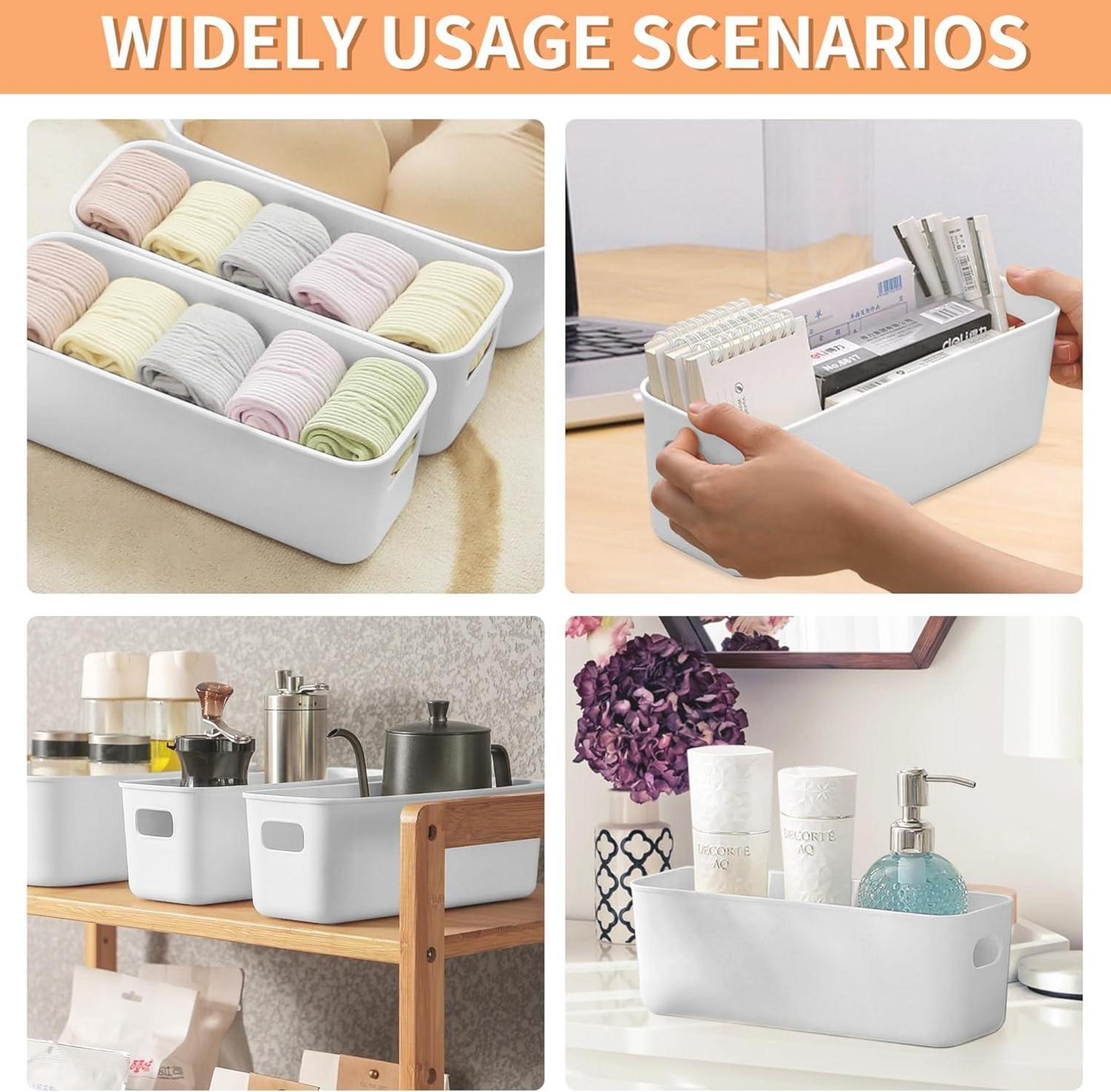 6er Set LYLIDIA Aufbewahrungsboxen Kunststoff 30cm Grau - Organizer für Küche