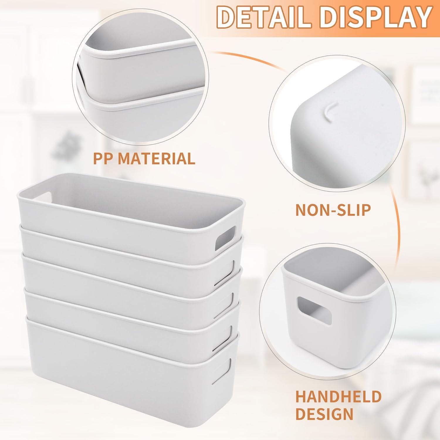 Aufbewahrungsbox Kunststoff 30cm 6er Set Grau Organizer Körbe