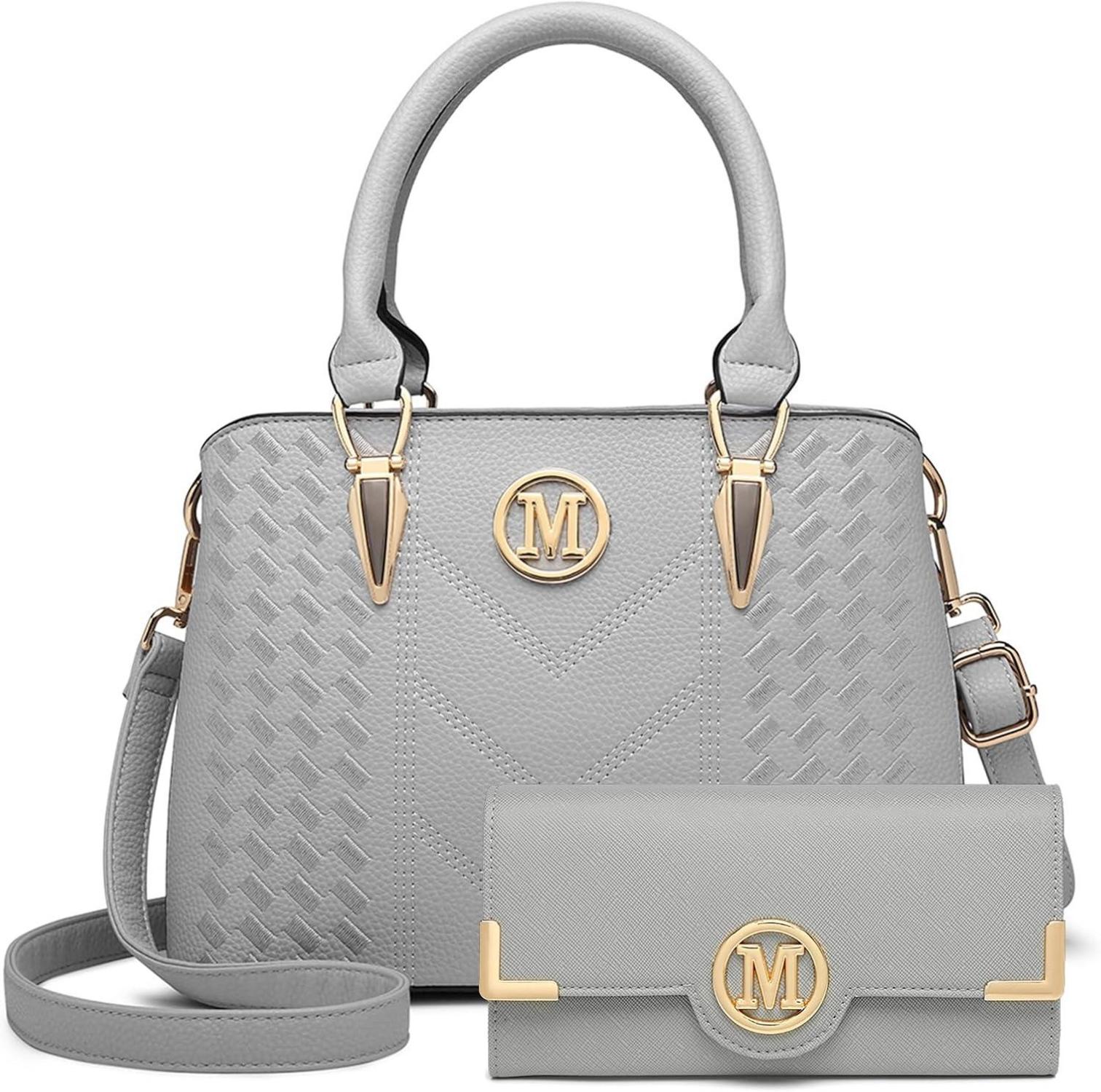Miss Lulu Handtasche Damen Hellgrau Mittelgroß Henkeltasche