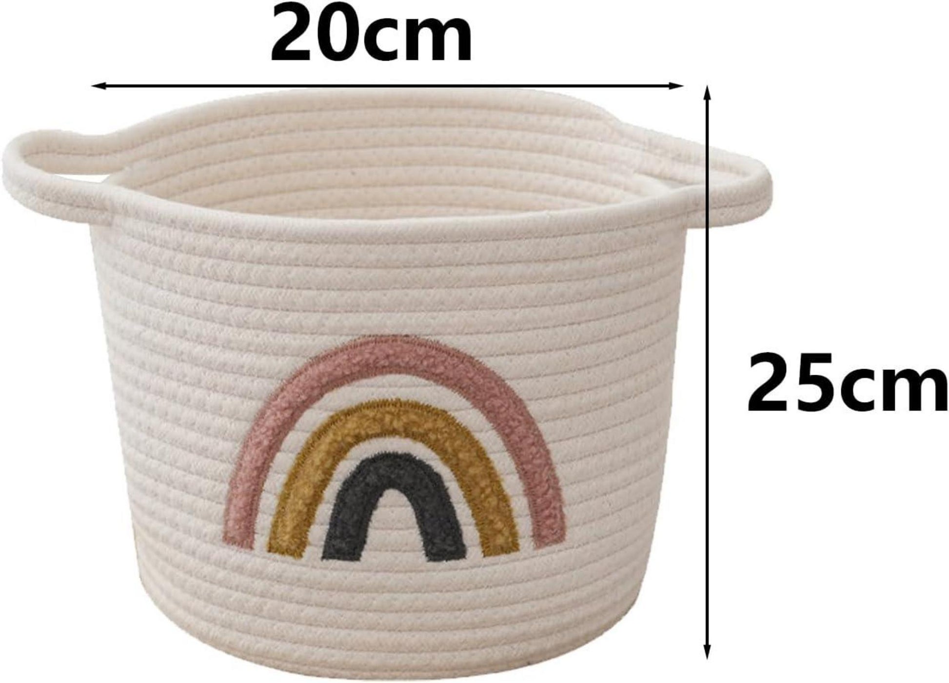 Klein Aufbewahrungskorb Baumwollseil Regenbogenmuster 9,8