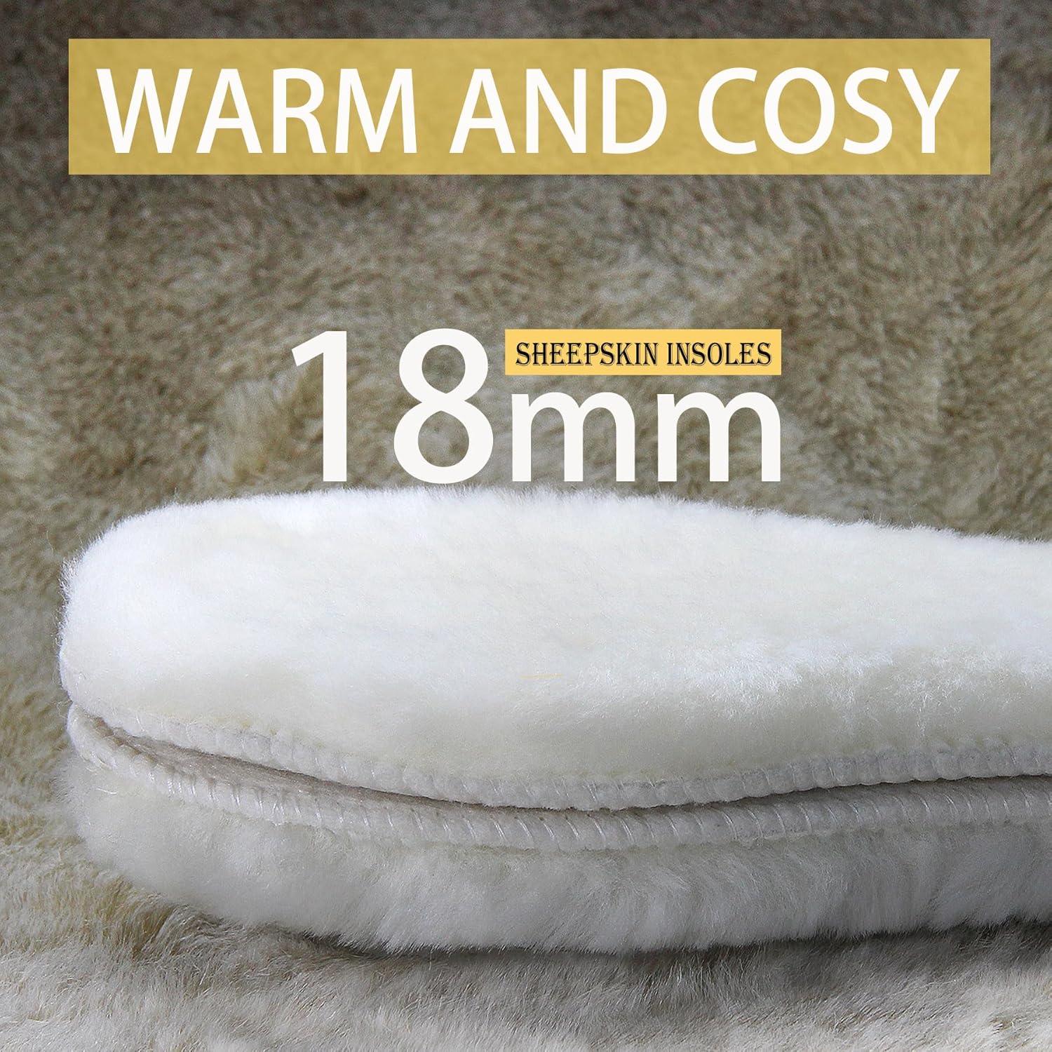 Lammfell Einlegesohlen Winter Warme für Damen Herren