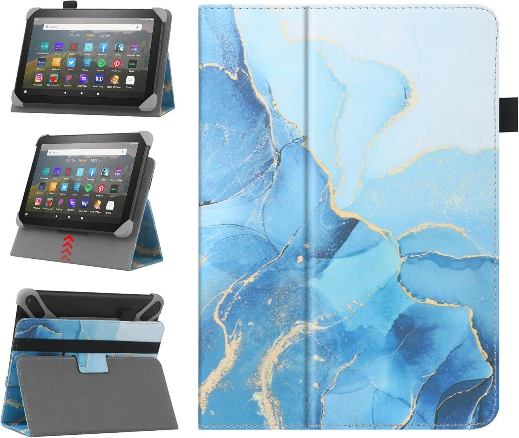 Universal Tablet Schutzhülle 7-8 Zoll Blau Marmor verstellbar mit