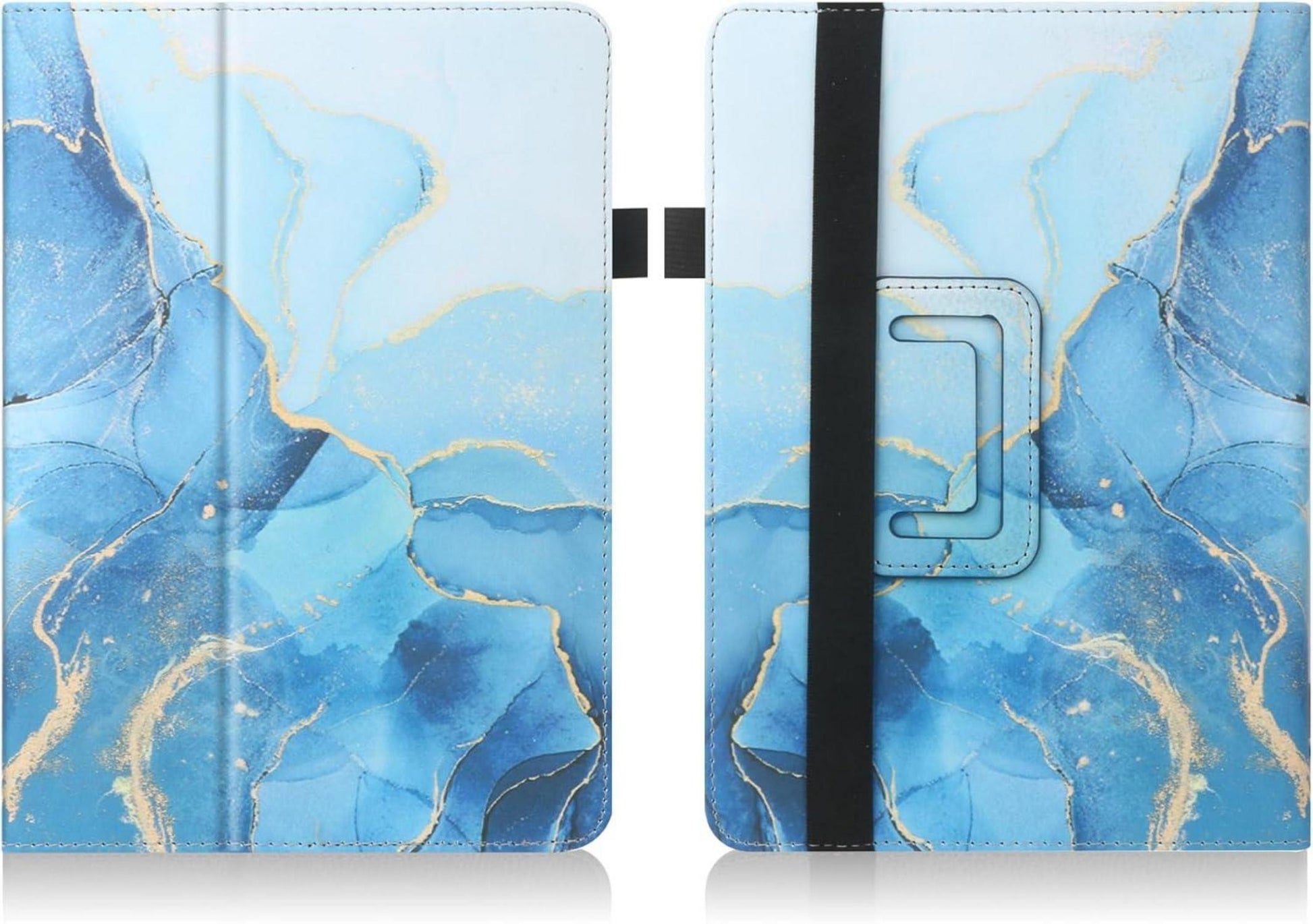 Tablet Hülle 7-8 Zoll Blau Marmor Schutzhülle verstellbar mit Ständer