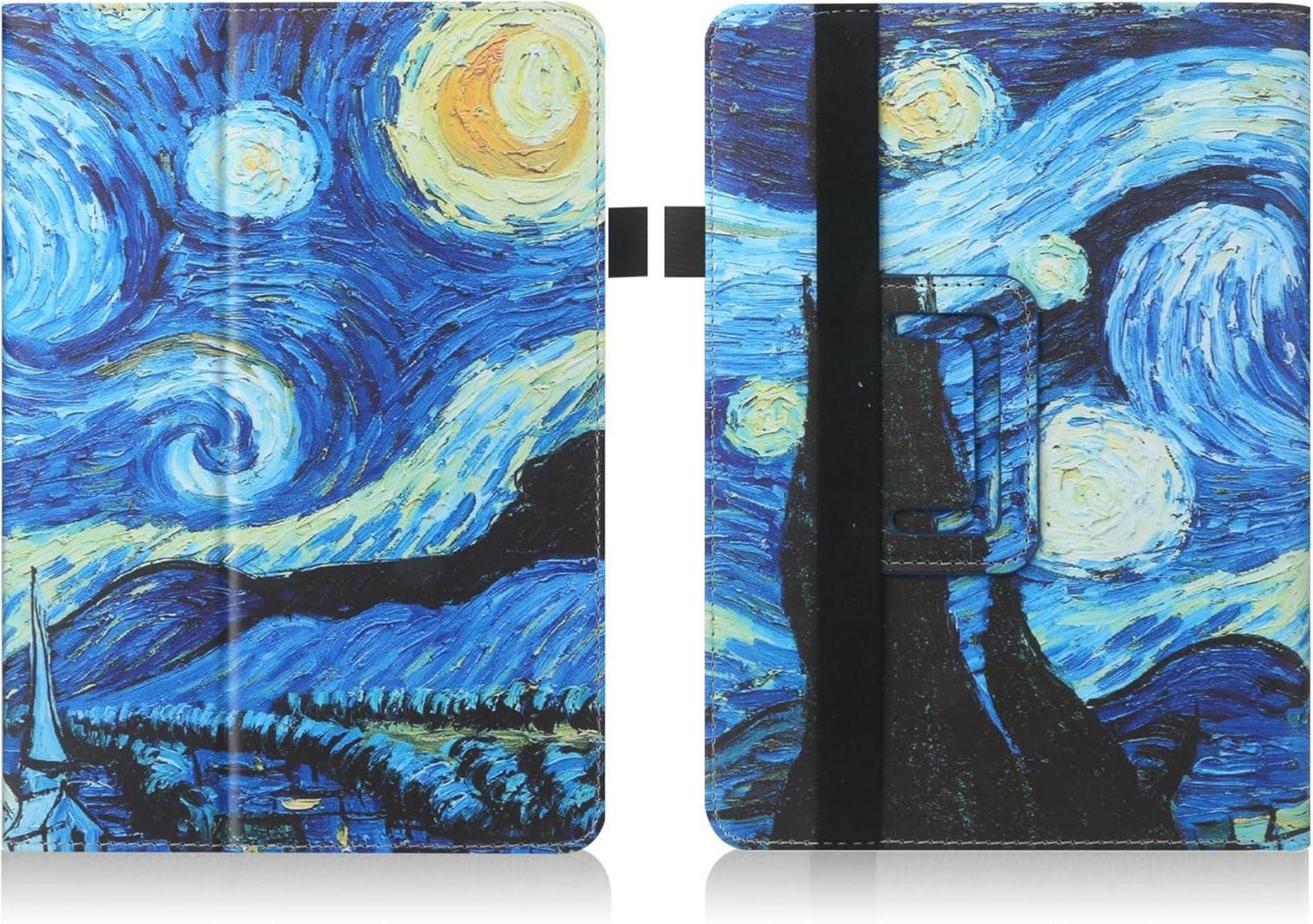 Universal Tablet Hülle 7-8 Zoll - Schutzhülle mit Ständer, Handschlaufe - Nacht
