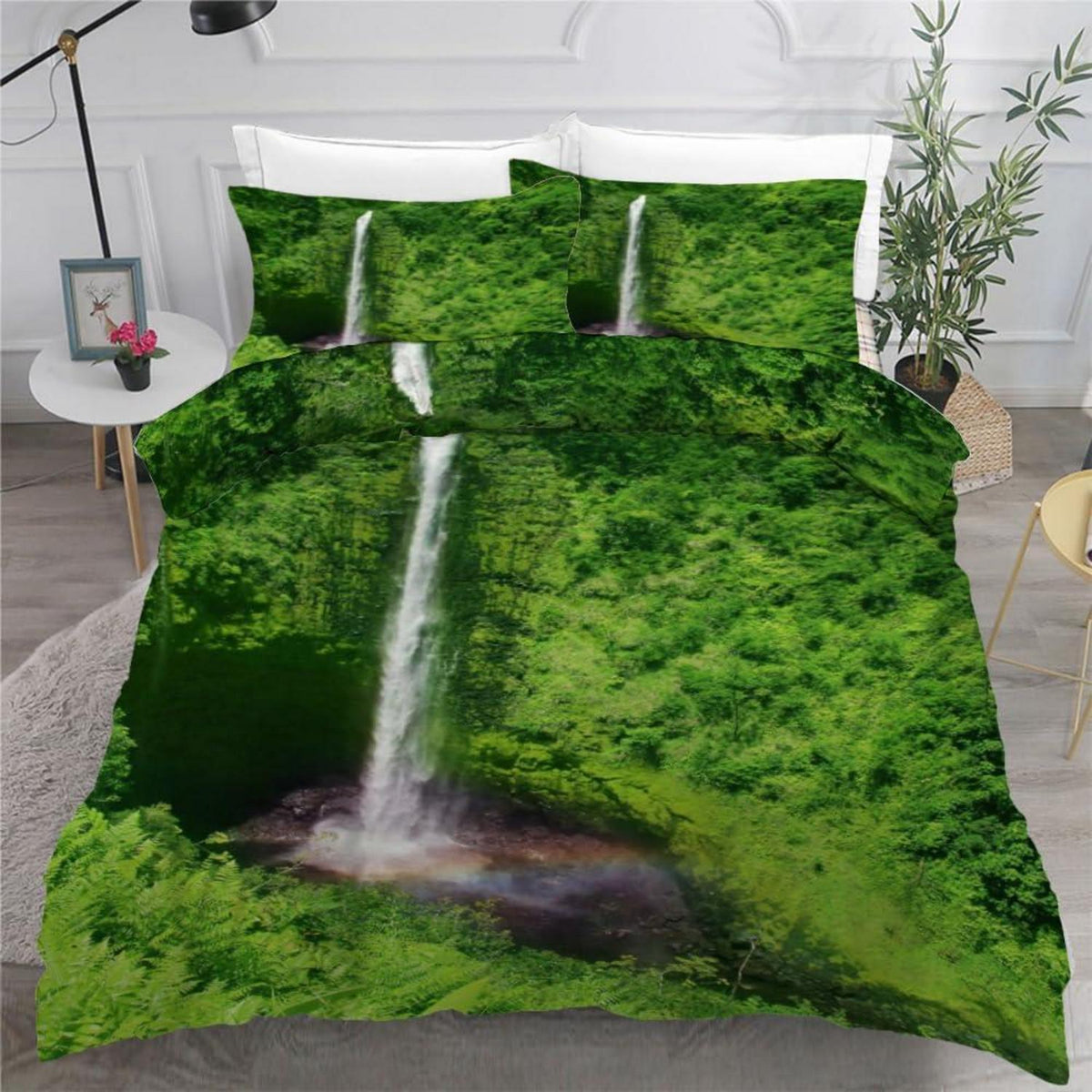 ROUSKI Bettwäsche Wasserfall 220x240 cm 3tlg. Mikrofaser Sommer