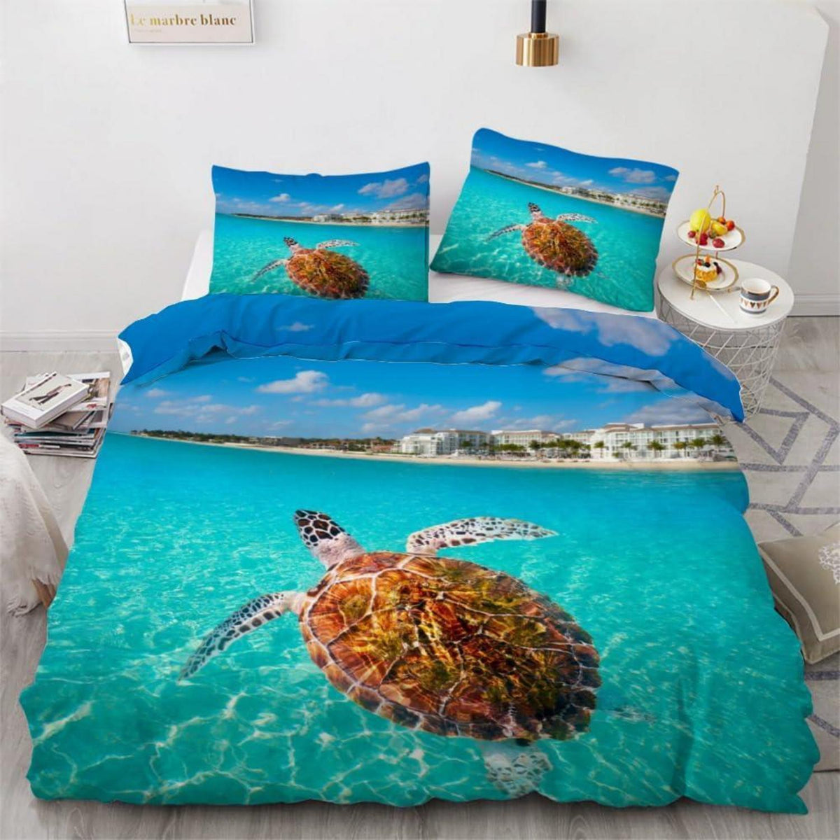 Meeresschildkröte Bettwäsche Set 135x200 cm - 4-teilig Mikrofaser