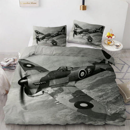 Bettwäsche-Set Flugzeug 135x200 cm 4-teilig 3D Mikrofaser Wendebettwäsche