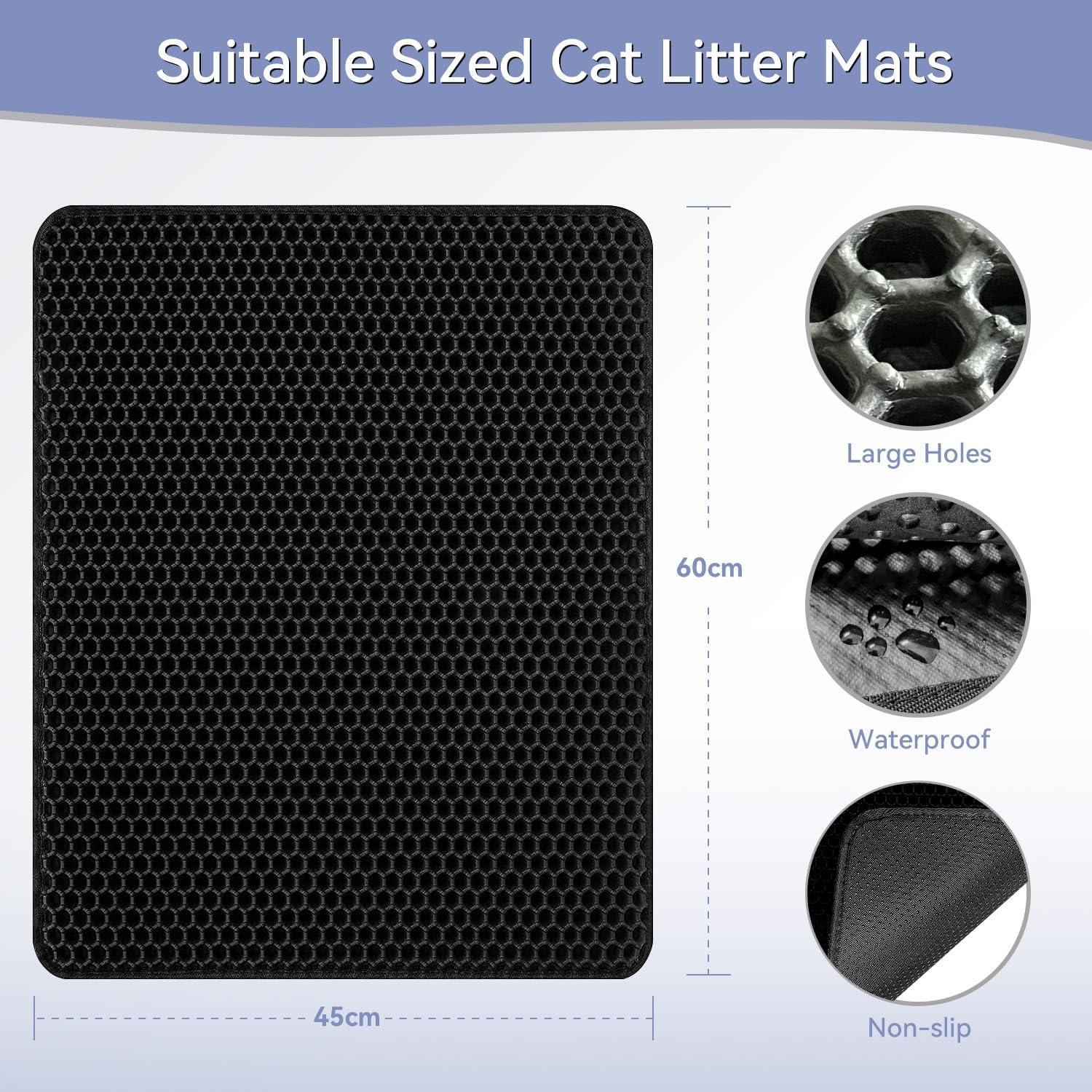 Katzenklo Matte Honeycomb Doppelschicht wasserdicht Urin Proof 45x60cm