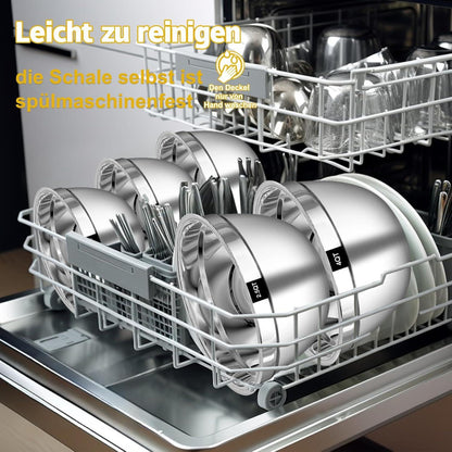 Edelstahl Rührschüssel Set 5-teilig Salatschüssel Stapelbar 4.5L 2.7L 1.6L 1.1L