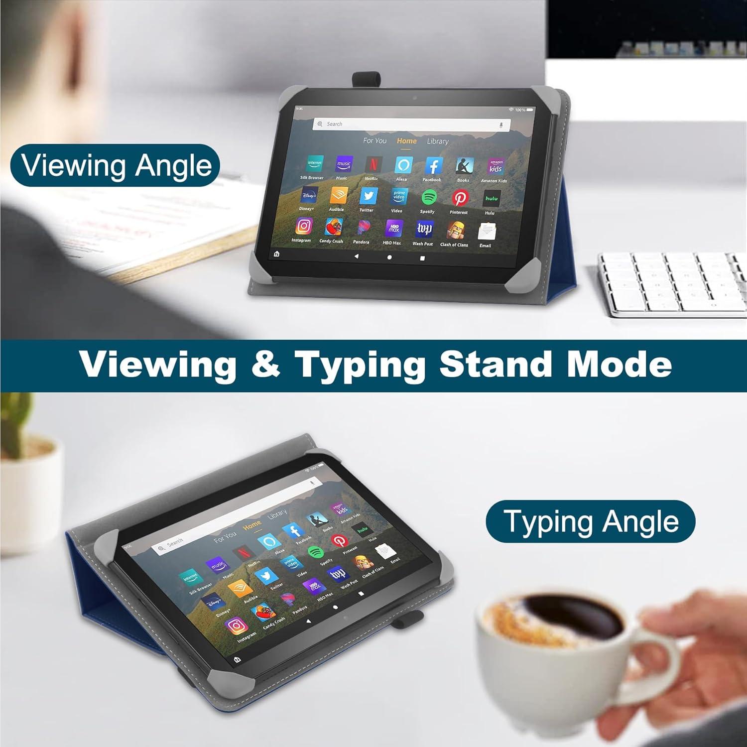 Universal Tablet Schutzhülle 7-8 Zoll verstellbar mit Ständer Blau