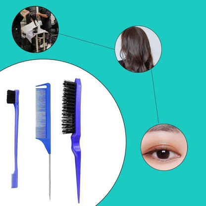 3-Teiliges Haarkamm Doppelkantenkamm Rattenschwanz Borsten Haarschnitt