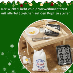 Miniatur Wichtel Zubehör Set Backen Weihnachten Puppenhaus