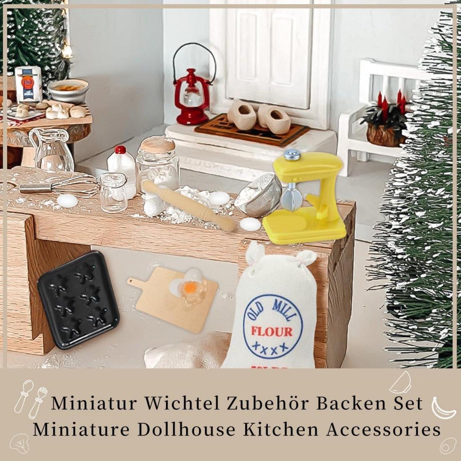 Miniatur Wichtel Backset für DIY Weihnachten Deko - 12-teilig