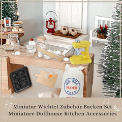 Miniatur Wichtel Backset für DIY Weihnachten Deko - 12-teilig