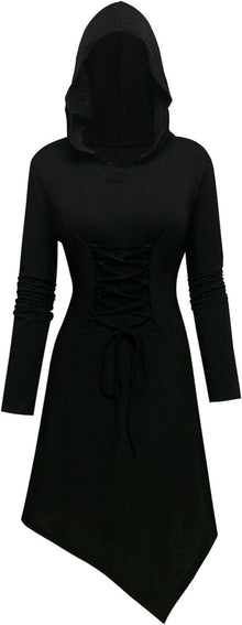 Gothic Mittelalter Damen Halloween Kostüm Mit Kapuze