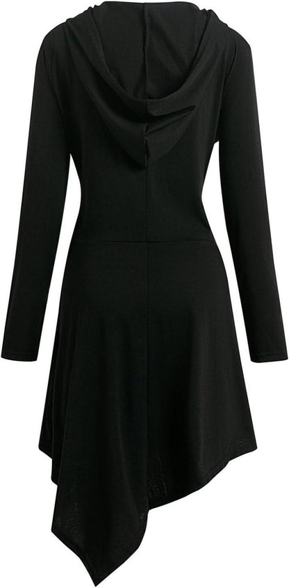 Gothic Mittelalter Halloween Kleid mit Kapuze Renaissance Kostüm