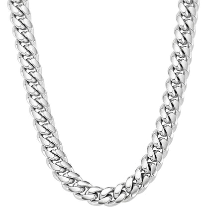 Panzerkette Herren 18 Karat Vergoldet Edelstahl, 10/12mm Kubanische Halskette