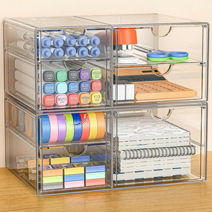 Acryl Schreibtisch Organizer 7 Schubladen Durchsichtig Make up Büro