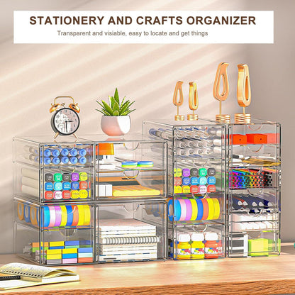 Acryl Schreibtisch Organizer 7 Schubladen Durchsichtig Make up Büro