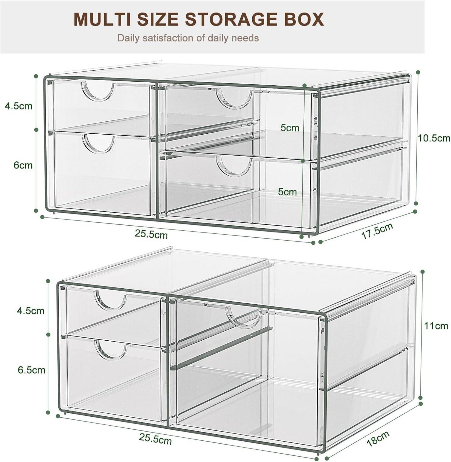 Acryl Schreibtisch Organizer 7 Schubladen Durchsichtig Makeup Kosmetik Organizer