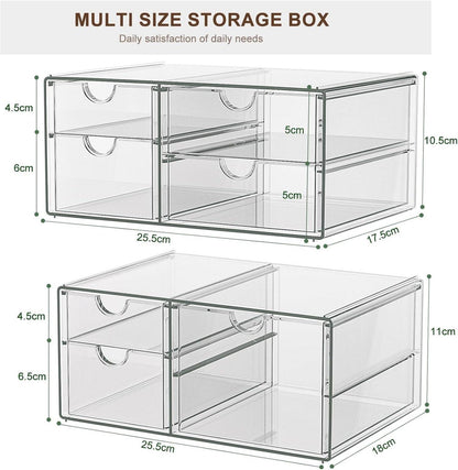 Acryl Schreibtisch Organizer 7 Schubladen Durchsichtig Makeup Kosmetik Organizer
