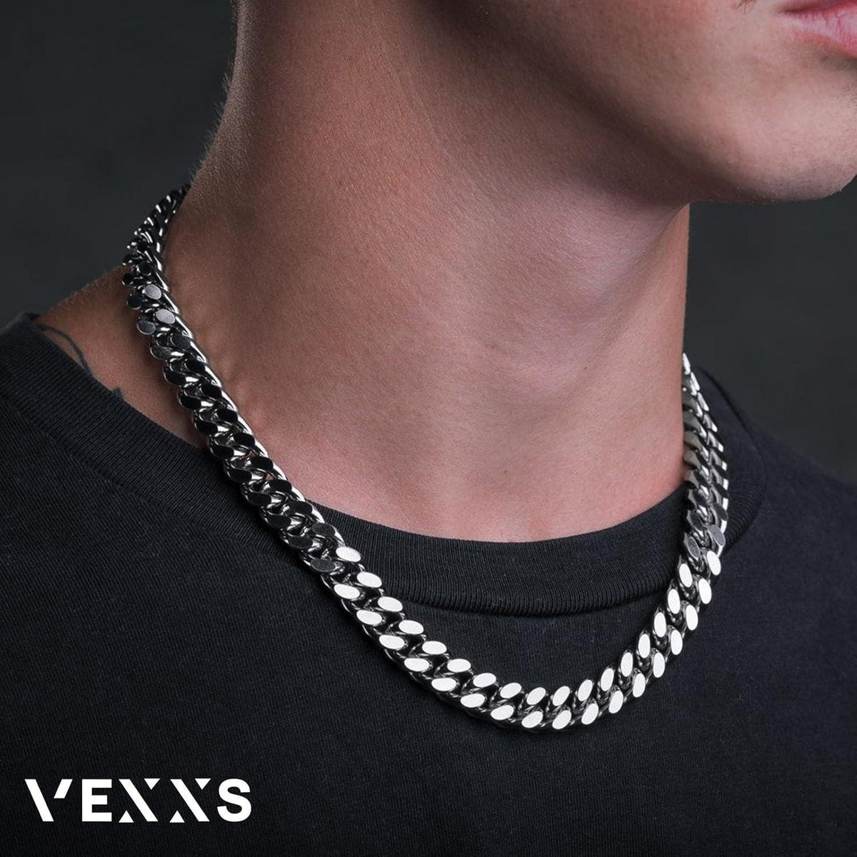 Herren Panzerkette 18 Karat Vergoldet Edelstahl 10/12mm