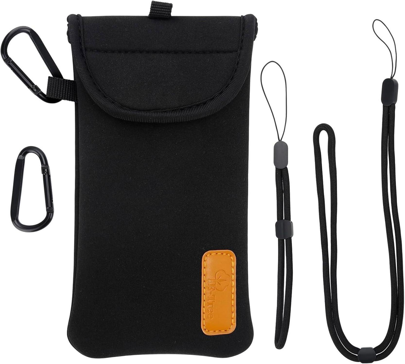 Handyhülle Neopren Tasche für Smartphones 6,5 Zoll, Schwarz