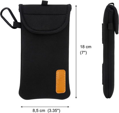 DOB SECHS Neopren Handyhülle Tasche 6,5 Zoll Pouch Schwarz