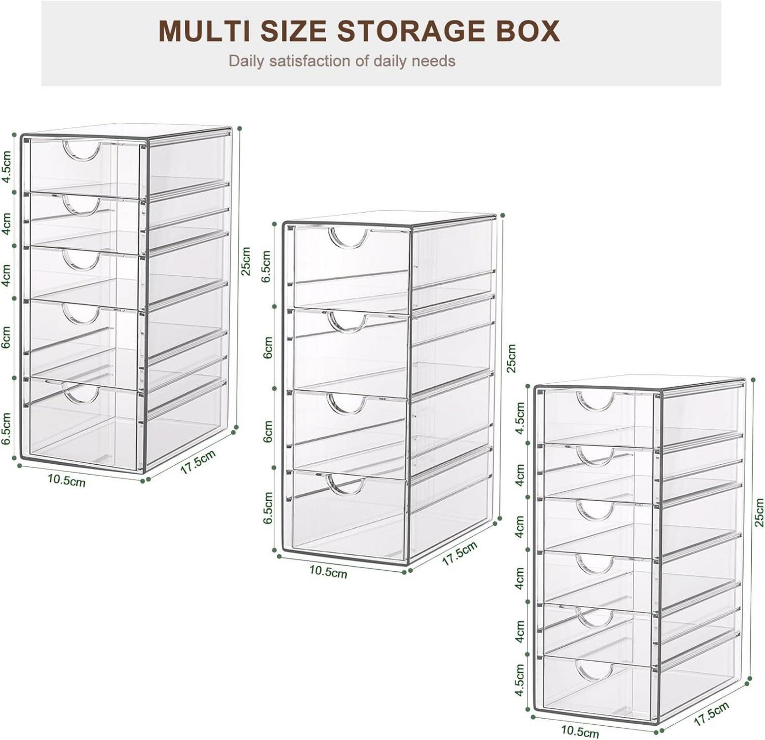 Transparente Schubladenboxen Organizer 15 Schubladen Make-up Büro Hause