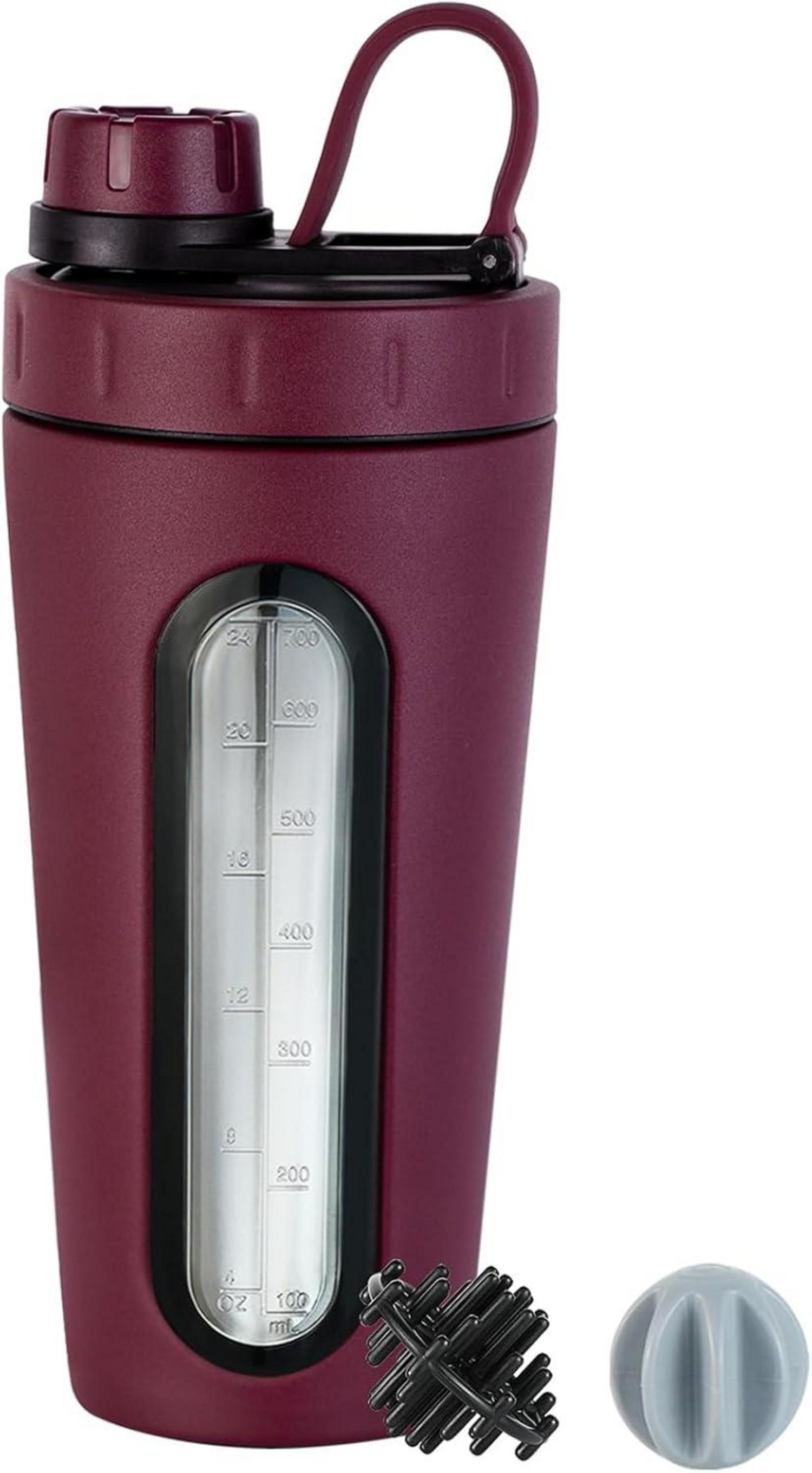 Protein Shaker Flasche 28 oz Edelstahl mit sichtbarem Fenster