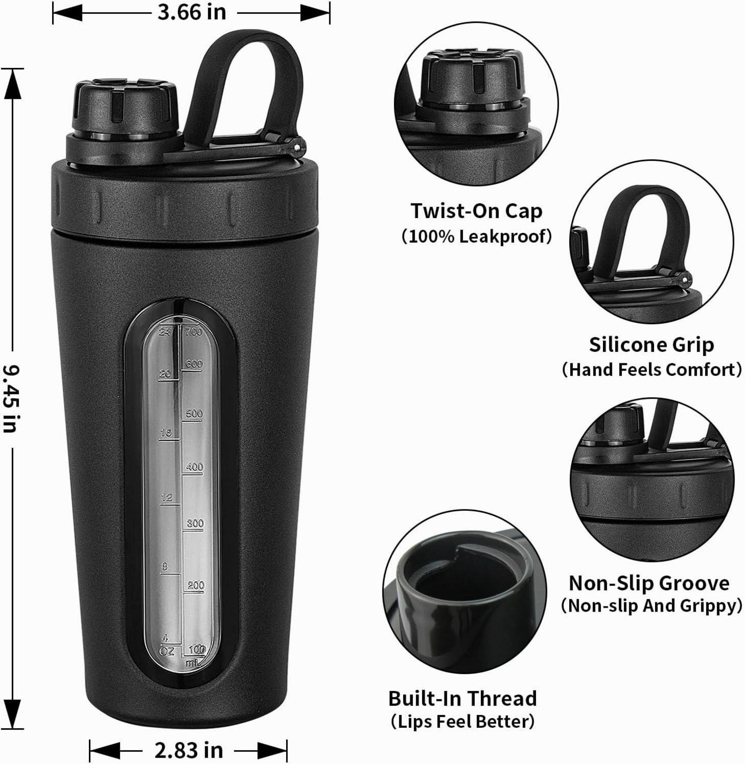 Edelstahl Shaker Flasche 28 oz Protein Metall Becher 2 Schneebesen