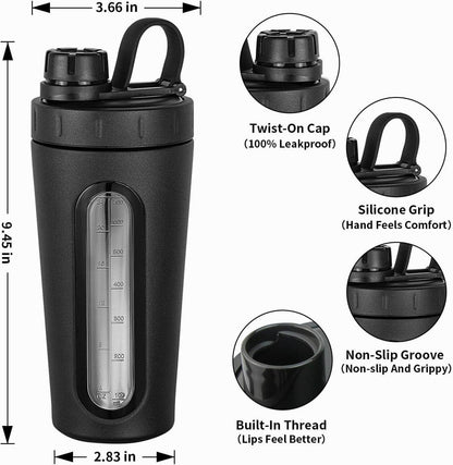 Edelstahl Shaker Flasche 28 oz Protein Metall Becher 2 Schneebesen