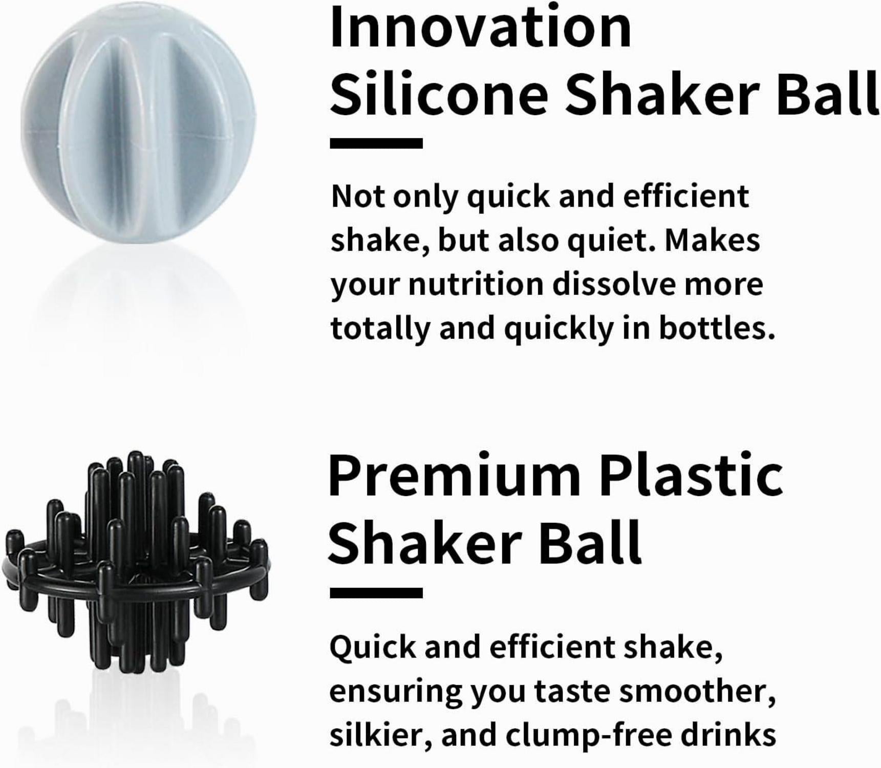 Protein Shaker Flasche aus Edelstahl mit 2 Mischkugeln