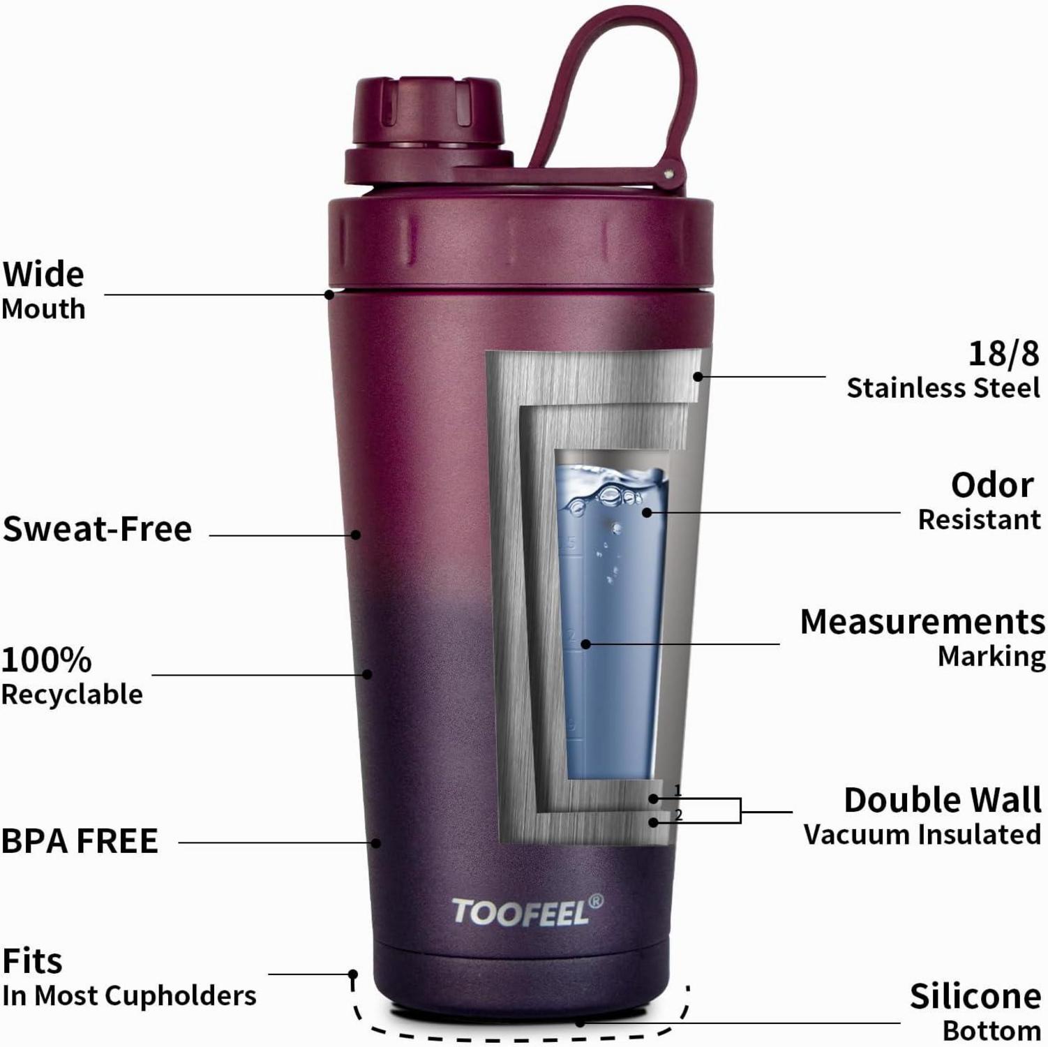 Isolierte Protein Shaker Flasche Edelstahl 20oz Fitness Geschenk