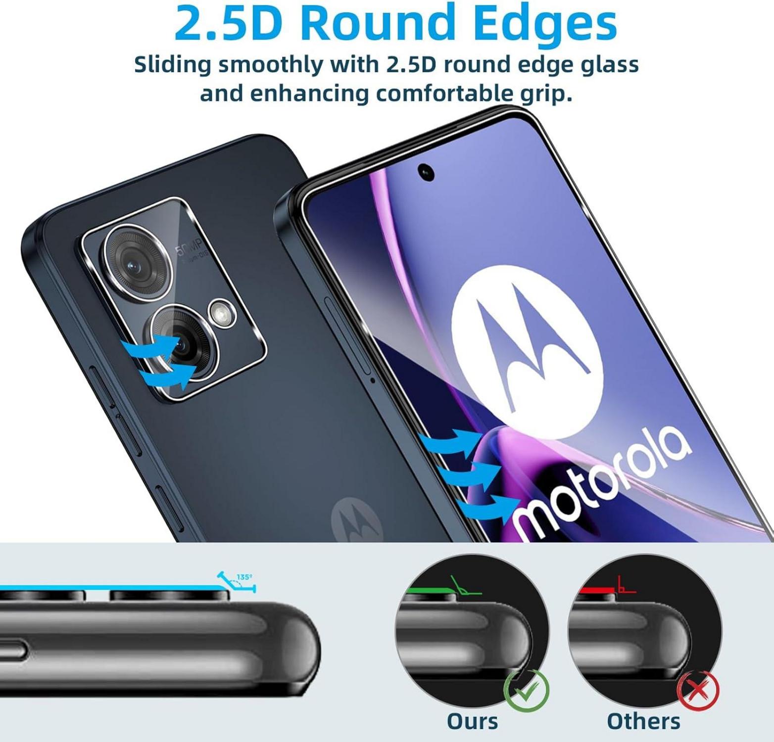 Displayschutz für Motorola Moto G84 5G Panzerglas 4er-Set