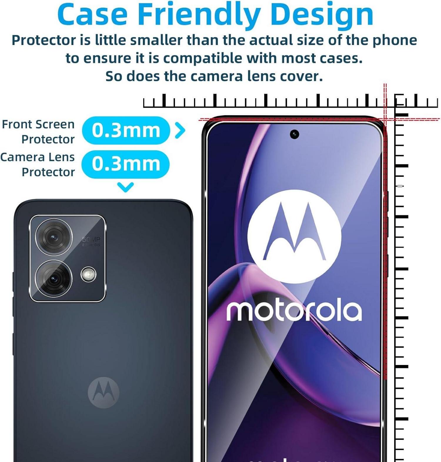 QULLOO Schutzfolie für Motorola Moto G84 5G - Panzerglas + Kameraschutzfolie (2+2) 0.33mm Schutzglas Ultra-klar Displayschutzfolie