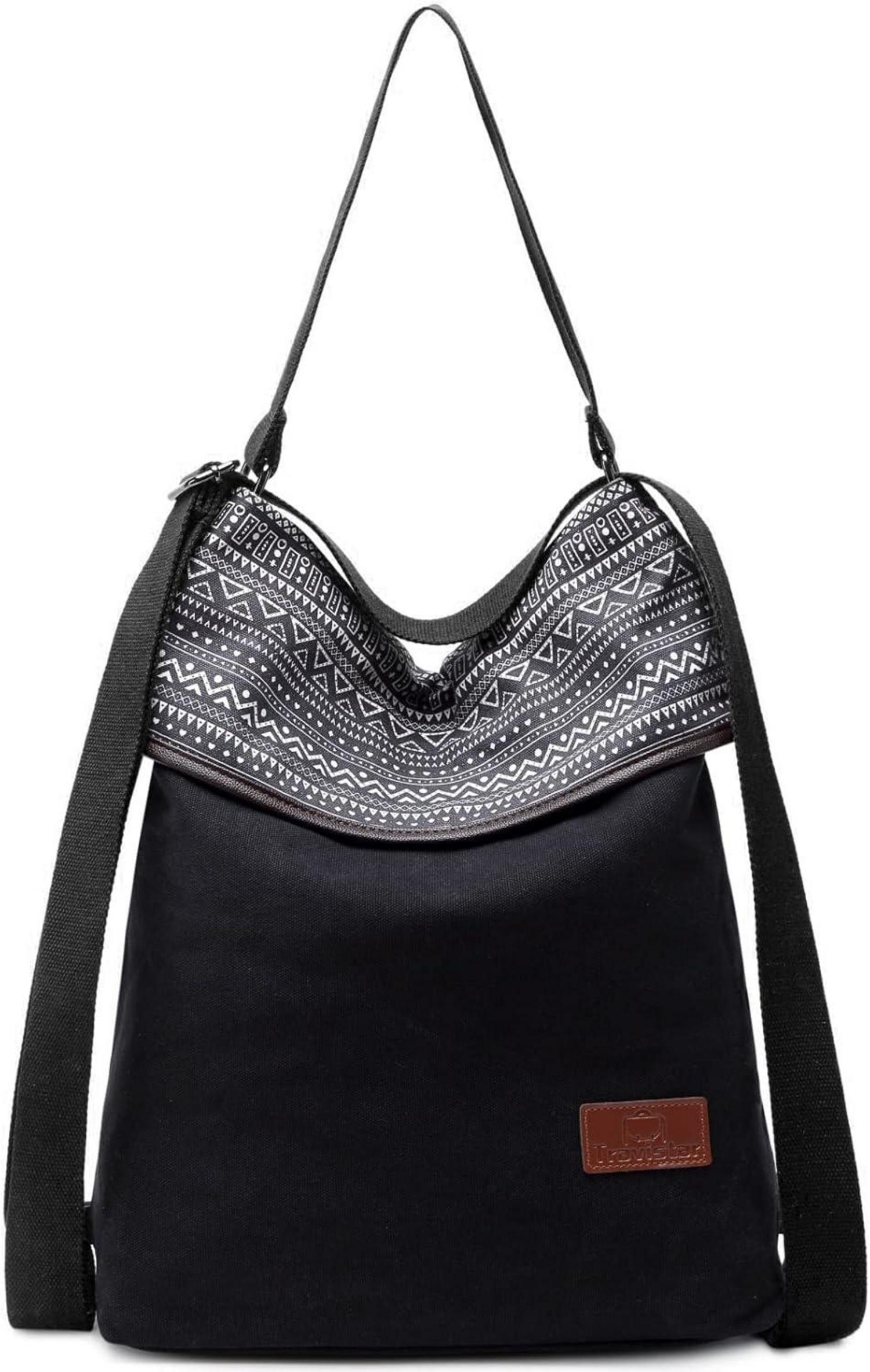 Canvas Schultertasche Rucksack Damen Vintage Groß Anti Diebstahl Hobo
